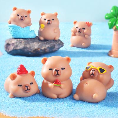 Ornamental Garden Resin Small OrnamentsSummer Capybaras Fish Tanks Aquarium Decoration Accessories