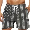 Costum de baie cu imprimeu steagul american Pantaloni scurți 3D Vară Pantaloni scurți de plajă pentru bărbați Pantaloni scurți sport respirabili, cu uscare rapidă, Jogging Pantaloni scurți pentru bărbați