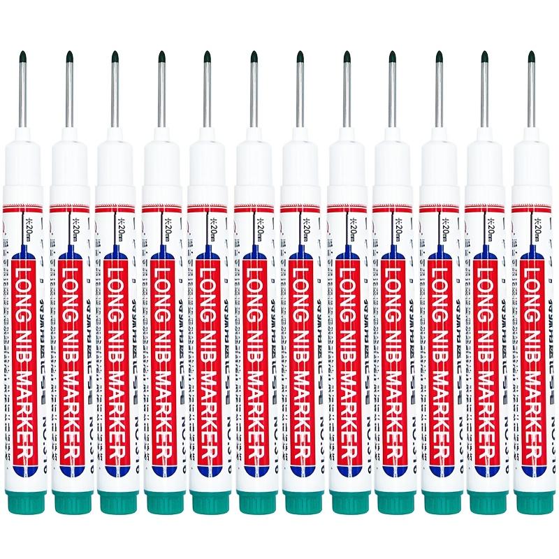 12 Stück Hochleistungs-Präzisions-Tieflochmarker - Verlängerte Spitze für Holzbearbeitung, Kunststoff, technische Zeichnungen, Architekturpläne