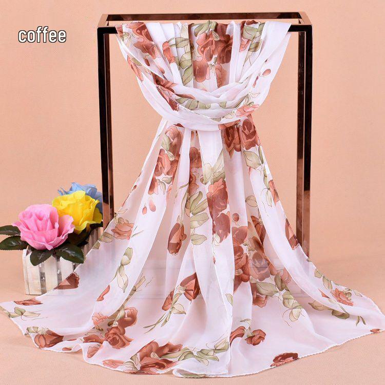 Women's Floral Silk Scarf: Spring & Autumn Sun Protection