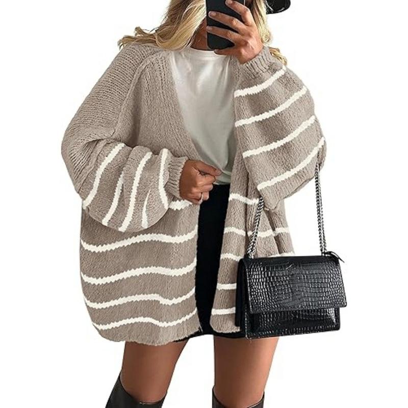 Women's Sweater Solid Color Long-sleeved Casual Loose Cardigan Sweater Jacket