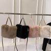 1Pc Faux Fur Tote Bag Women's Bucket Plush Luxury Design Ladies Handbags Soft Winter Crossbody Shoulder Bags