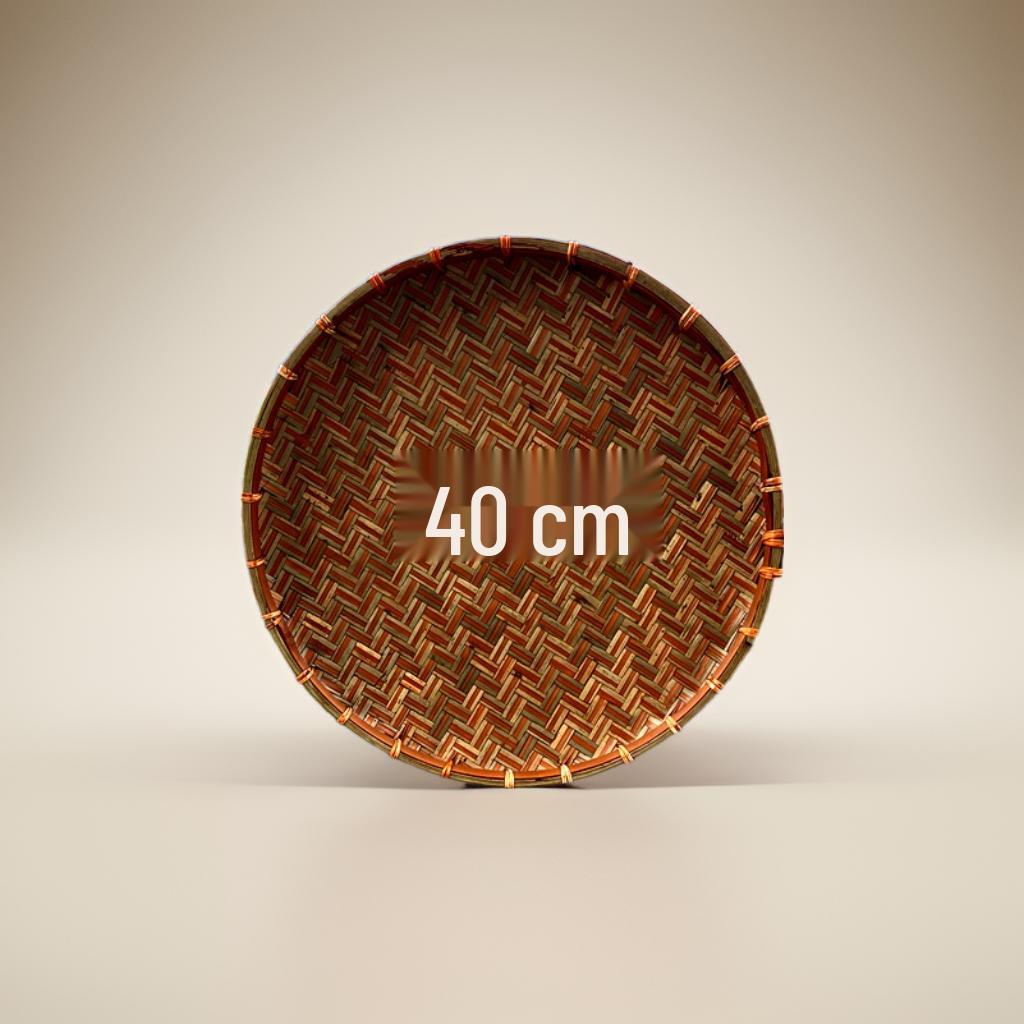 Handmade Retro Round Bamboo Basket: Multi-Purpose Storage, Winnowing Sieve, and Fruit Plate