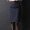 Gonna a tubino nera da donna a vita alta slim, gonna midi formale da ufficio
