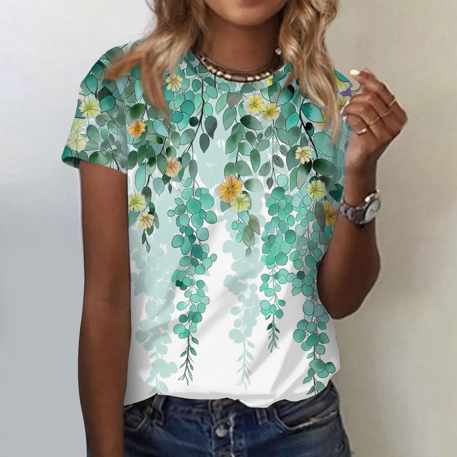 

Женская повседневная футболка с коротким рукавом и круглым вырезом с пасхальным принтом M зелёный