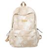 Women's Butterfly Printed Backpack Corduroy Student School Bag Large Capacity Class Backpack