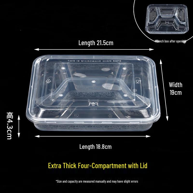 Disposable Multi-Compartment Takeout Food Boxes