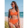 Beliebter Bestseller Einfarbiger Badeanzug Sexy Kreuz Weiche Tasche Geteilt Damenbikini Europäischer und Amerikanischer Badeanzug