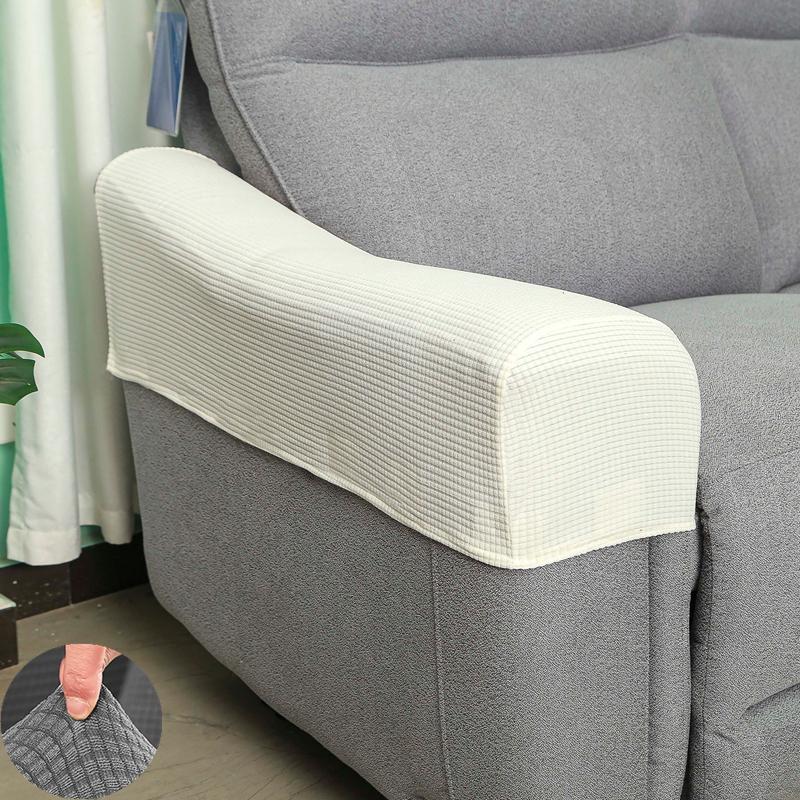 2 PCS Solid High Quality Removable Armrest Covers Furniture Stretchy Chair Sofa Couch Arm Protector Home & Living Furniture