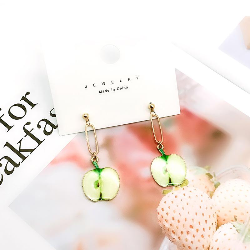 Summer Small Fresh And Cute Fruit Ear Studs Watermelon Strawberry Apple Long Earrings Temperament Earrings Earrings Earrings Female