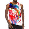 Men's Colorful Tank Top Summer Sleeveless 3D Gradient Print Vest Casual Sportswear Male Gym Tops Oversized