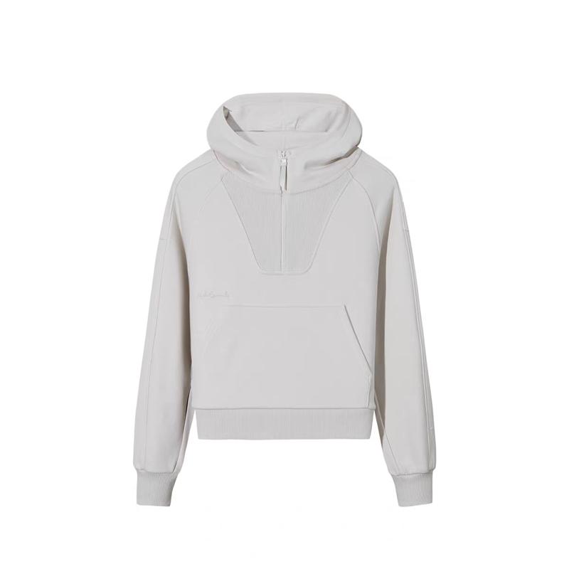 Anta Simple Comfortable Hooded Versatile Casual Solid Color Loose Sweatshirt Women tops 162547708S-3