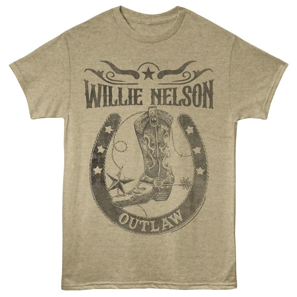 Willie Nelson Horseshoe Cowboy Boot Outlaw Men T Shirt Country Music Merch XXXL