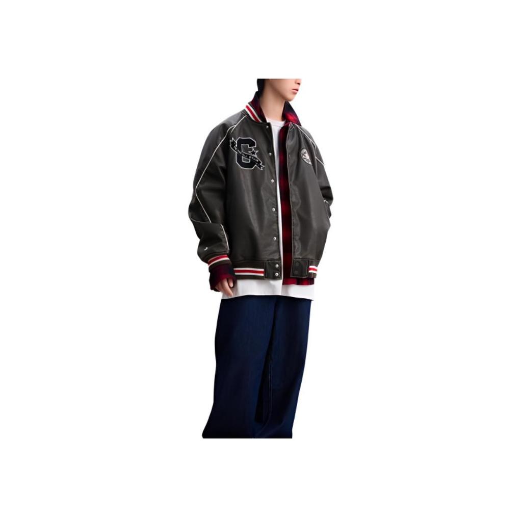 New Converse AW24 Baseball Jacket Men's Army Green 10028110-A01