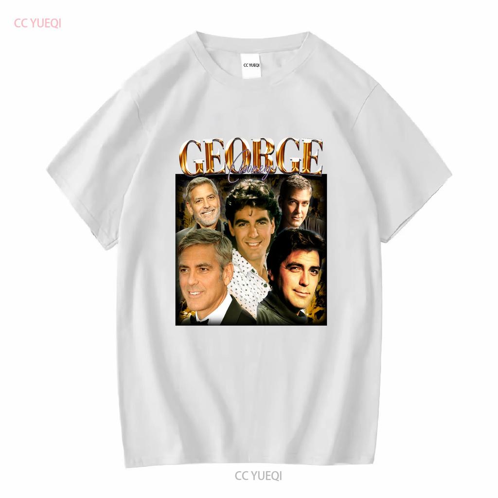GEORGE CLOONEY T-SHIRT Vintage T-Shirt Anni '90 Retro Merch Omaggio Fan manica lunga o corta vintage Lavato grafica Unisex Versatile