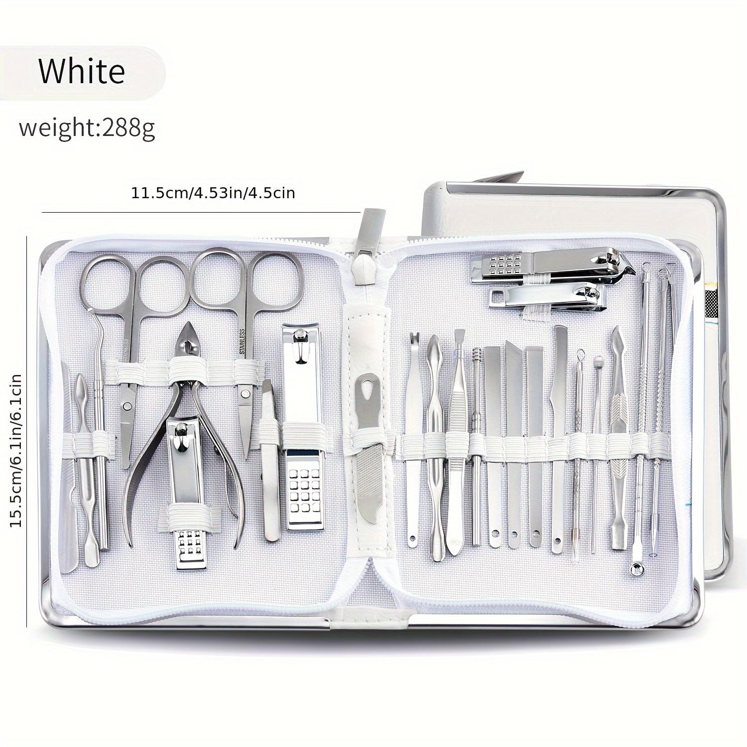 

Professional Stainless Steel 26pcs Set Manicure & Pedicure Kit Precision Nail Care with Travel Case with Nail Clipper Scissor