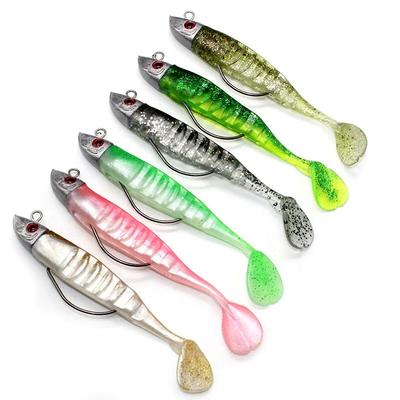 BURLE 10cm 15.5g 13cm 26g T Farok Puha Műcsali Jig Fej Puha Horgász Csali Horgokkal