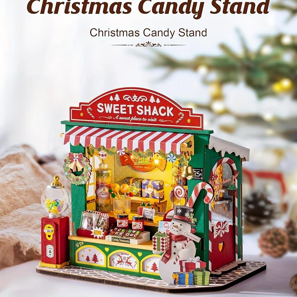ROBOTIME Rolife 3D Puzzles Christmas Candy Stand DIY Miniature House DS043