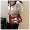 Women's Faux Leather Small Square Shoulder Bag New Fashion Minimalist Solid Color Zipper Crossbody Purse