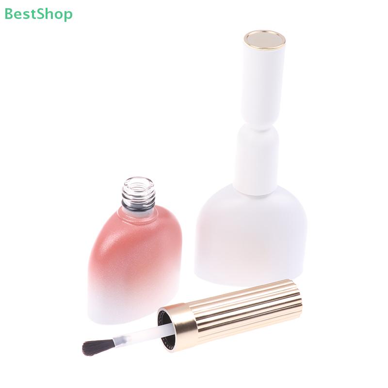 Reuseable Pink 15ml Nail Polish Empty Glass Bottle With Brushes,Manicure Oil Dispenser