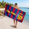 Asciugamano da Spiaggia Personalizzato Lionel Messi, Stampa Testo Nome Personalizzato, Asciugamano Morbido Asciugatura Rapida con Logo Calcio, Regalo per le Vacanze