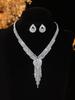 European Style Diamond-Inlaid Evening Necklace & Jewelry Set for Brides