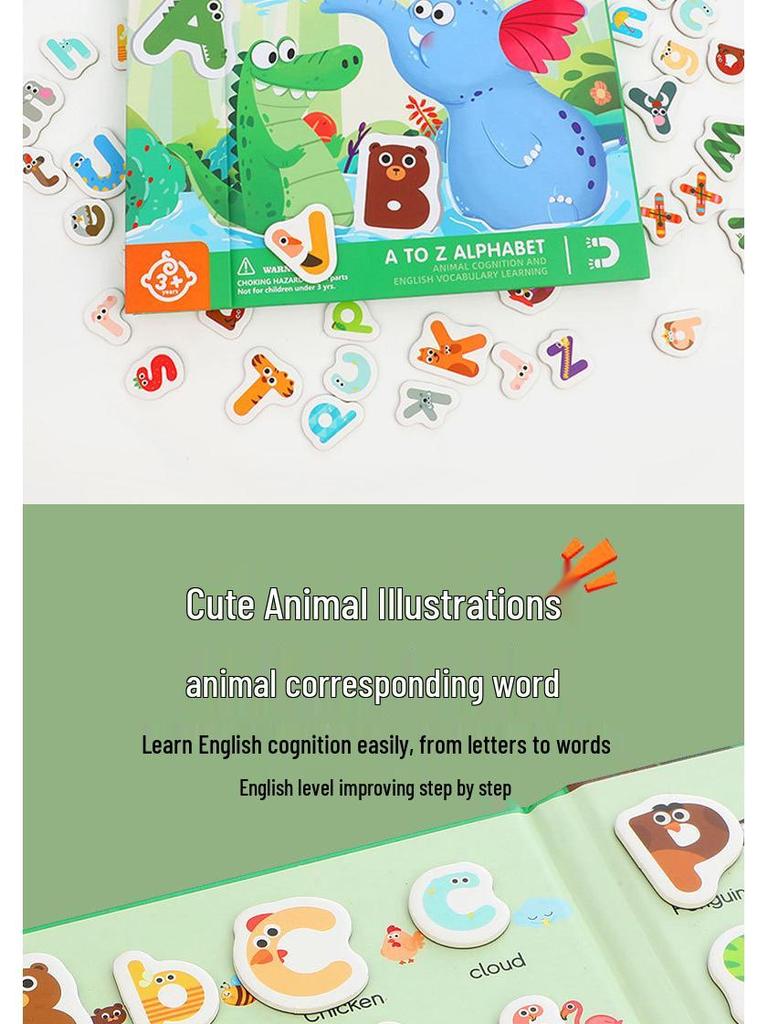 Children's Magnetic Phonics Book: 26 English Letters Spelling & Early Learning Game