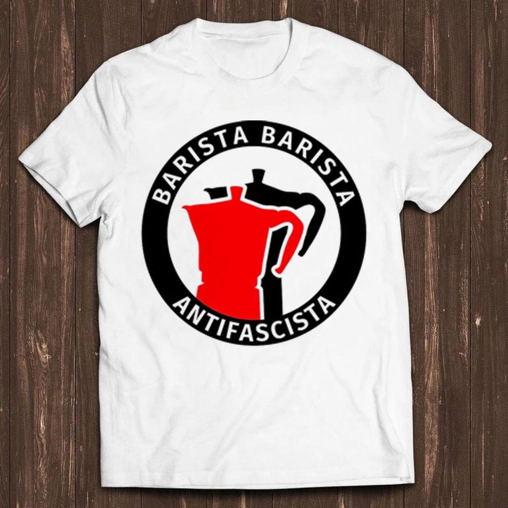 Barista T-Shirt Antifaschistisch Lustiger Wortwitz Kaffee Cooles Geschenk T-Shirt C227
