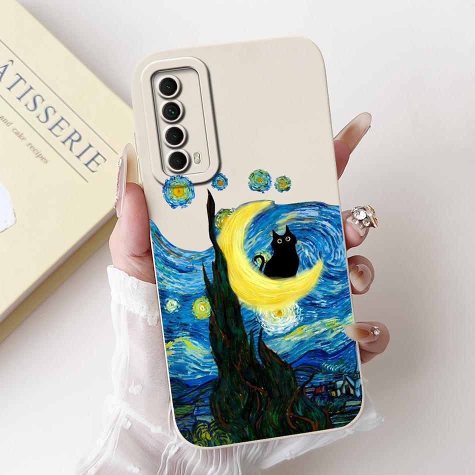 For Huawei P Smart 2021 Case Huawei Y7A PPA-LX3 PPA-LX1 PPA-LX2 Elegant Printing Soft Silicone Shockproof Phone Cases