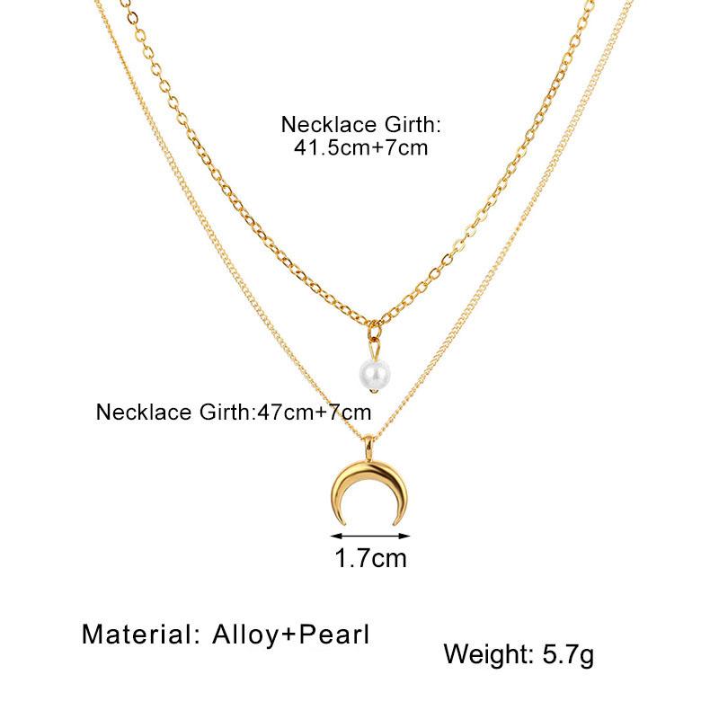 Einfache neue Mode natürliche mehrschichtige Mond Halskette Schlüsselbein Kette exquisite Halskette Schmuck Geschenk