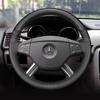 For Mercedes Benz W164 M-Class ML350 ML500 X164 GL-Class GL4 Hand-stitch black  Leather non-slip car Steering Wheel Cover