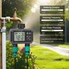 Programmable Dual-Outlet Water Hose Timer, Rainproof Irrigation Controller with Rain Sensor for Automatic Garden Watering