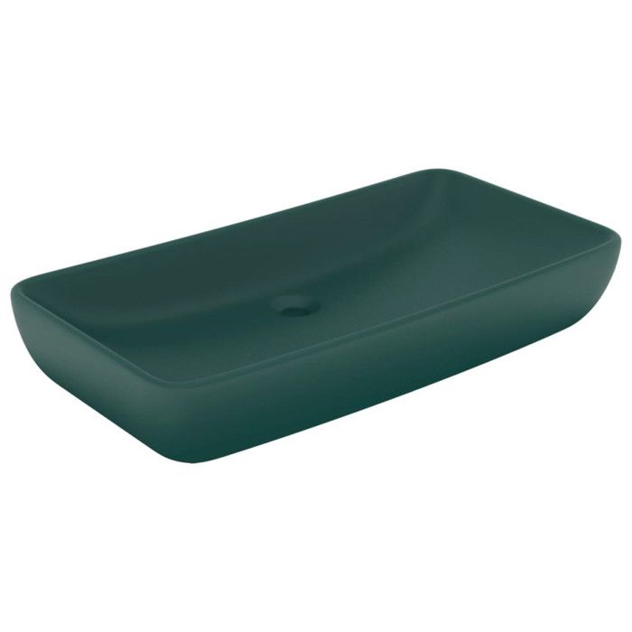 VidaXL Lavabo de Luxe Rectangulaire Vasque à Poser de Toilette Lave-mains de Salle de Bain Salle Cosmétique Maison Vert 146959
