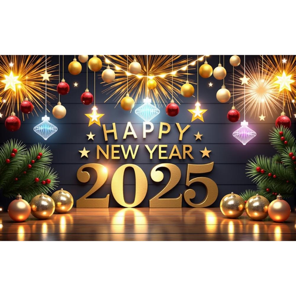 2025 Happy New Year Eve Party Background Colorful Lighting Banner 2025 New Year Celebrate Family Party Decoration Photo Supplies