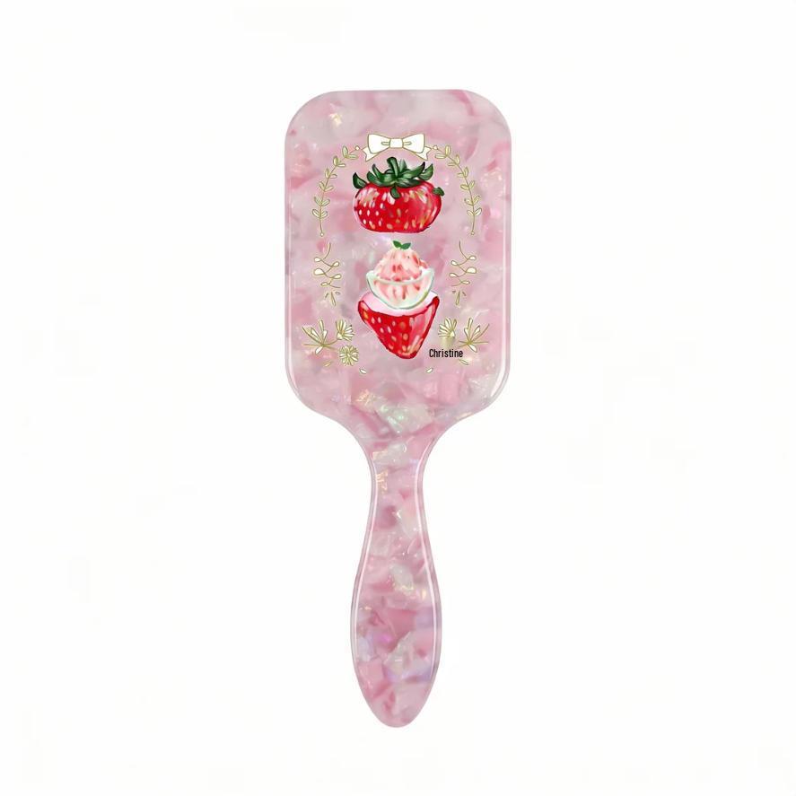 Pink Strawberry Cartoon Airbag Cushion Comb розовый