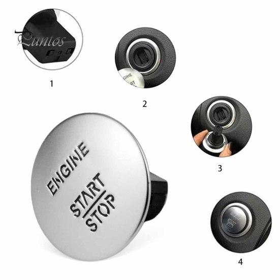 for Mercedes Benz Start Switch Button Engine Stop Benz, Car Push Metal Panel Butto Starter Switch, Button, Replacement Accessory