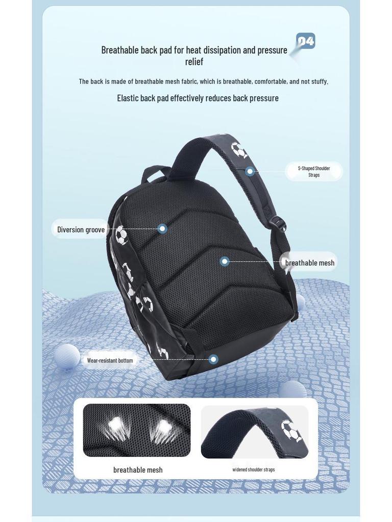 Primary School Backpack for Ages 3 to 12 with Spine Protection and Load Reduction, Suitable for Grades 1 to 3