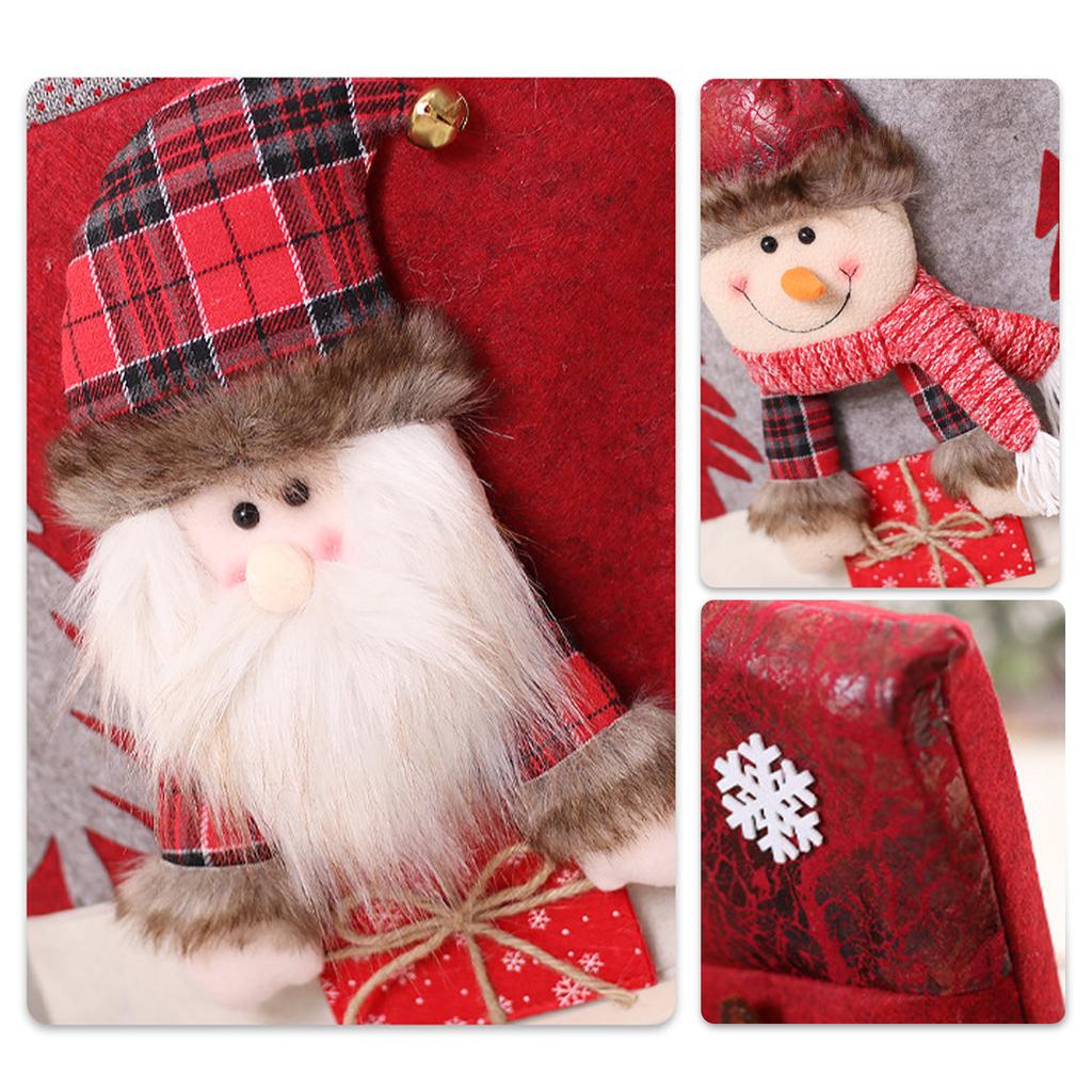 Xmas Chair Cover Dining Room Chair Seat Back Cover Removable Reusable Festival Decoration
