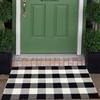 Cotton Buffalo Check Rugs Front Porch Rug Doormat 2' X 3' Plaid Rug Outdoor Buffalo Checkered Throw Rug Black and White Farmhouse Checkered Door Mat