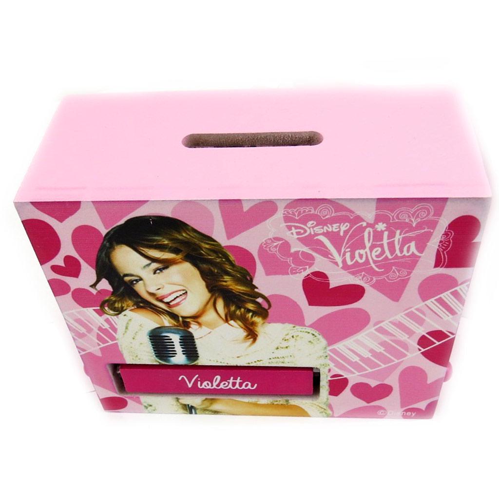 Violetta [L3955] - Pink 'Violetta' Wooden Piggy Bank