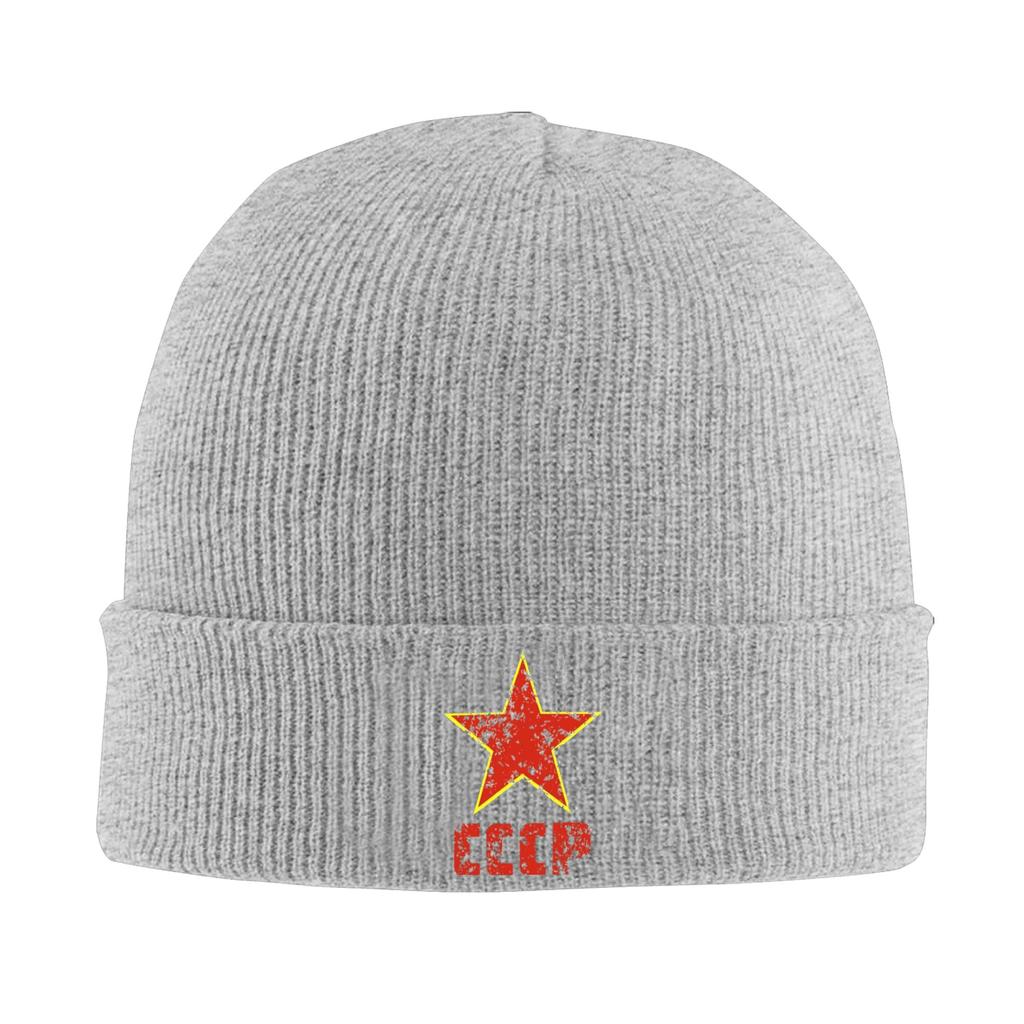 CCCP Distressed Bonnet Hats  Beanie Hats Spring Printed Knitted Hat Street Y2K Unisex Women Kpop Head Wrap Cap