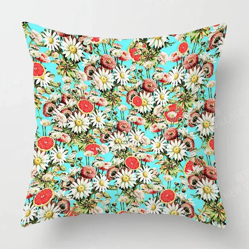 Nordic Fall Home Decor Autumn Throw Pillow Case Sofa Cushion Cover Modernplant Green Leaf