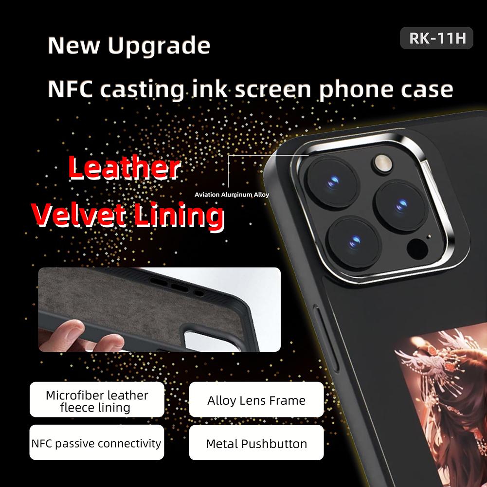 E Ink Phone Case Wireless NFC APP Refresh Smart Ink Phone Case DIY Display Imaging for iPhone 15/iPhone 15 Pro/iPhone 15 Pro Max