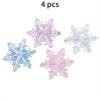 4pcs Shiny Acrylic Snowflake Decoration Translucent Snowflake Pendant Christmas Tree Snowflake Pendant Christmas Accessories