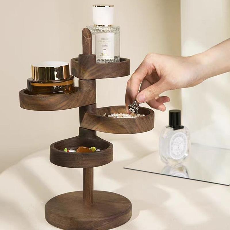 1pcs Wooden Storage Rack Key Holder Solid Wood Tabletop Decorative Storage Can Hold Jewelry Creative Decorative Items
