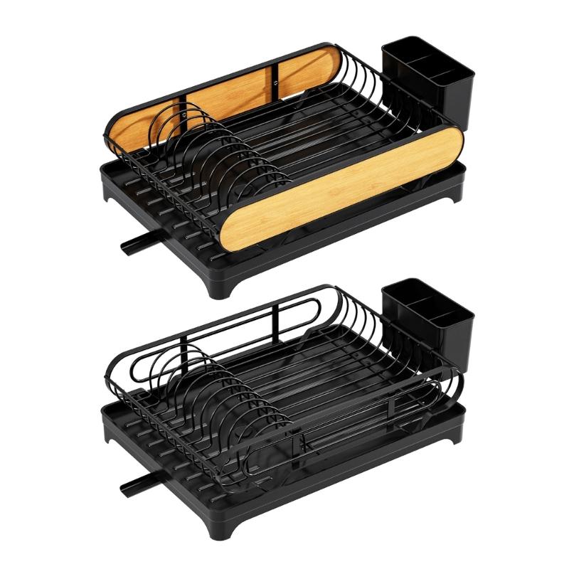 Multipurpose Dish Drainer Storage Rack Portable Dish Drying Stand with Adjustable Feet for Kitchen Organization