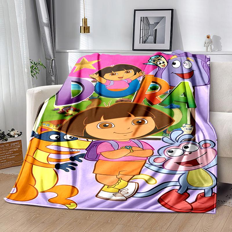 1pc Blanket D-Doras The Explorer1 Print Design, Lightweight Blanket for Sofa, Bed- Soft &Warm, Gift for All Seasons Like Christmas, Halloween