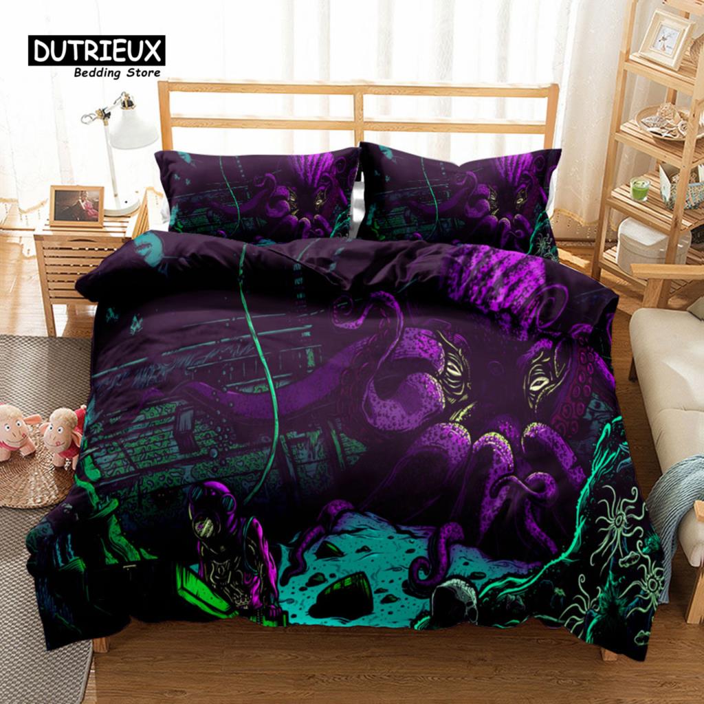 Modern Elegant Strange Giant Octopus Octopu Soft Comfortable Breathable For Bedroom Guest Room Decor Quilt
