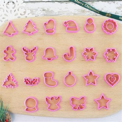 22 PCS Christmas Cookie Cutters PP Biscuit Cutter Multi Shapes Cookie Moulds