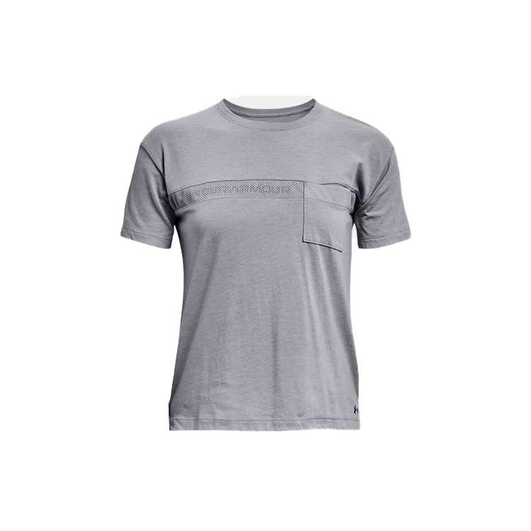 

Under Armour Casual Mesh Training Sports T-Shirt Women Tops Gray 1365850-035